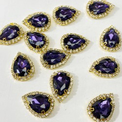 Mor Gold Kasalı Damla Dikme Taş-PDT-82