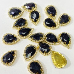 Siyah Gold Kasalı Damla Dikme Taş-PDT-84