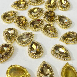 Bal Rengi Gold Kasalı Damla Dikme Taş-PDT-89