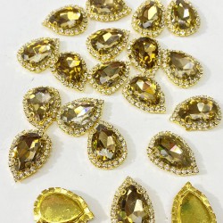 Bal Rengi Gold Kasalı Damla Dikme Taş-PDT-89