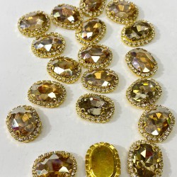 Bal Rengi Gold Kasalı Oval Dikme Taş-PDT-92