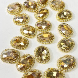 Bal Rengi Gold Kasalı Oval Dikme Taş-PDT-92