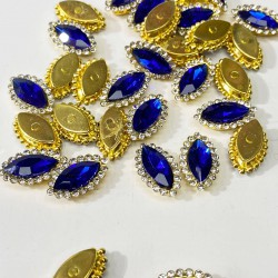 Saks Mavi Gold Kasalı Mekik Dikme Taş -PDT-97