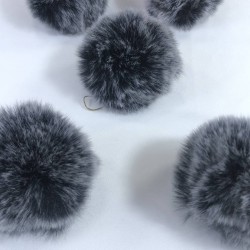Tavşan Tüyü Peluş Ponpon Çanta Ayakkabı Süsleme Tüyü Kırçıllı 1 Adet-PELPP-1000