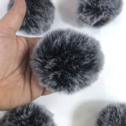 Tavşan Tüyü Peluş Ponpon Çanta Ayakkabı Süsleme Tüyü Kırçıllı 1 Adet-PELPP-1000