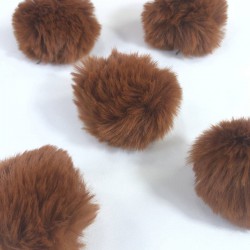 Tavşan Tüyü Peluş Ponpon Çanta Ayakkabı Süsleme Tüyü Kiremit 1 Adet-PELPP-1005