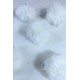 Tavşan Tüyü Peluş Ponpon Çanta Ayakkabı Süsleme Tüyü Beyaz 1 Adet-PELPP-1007