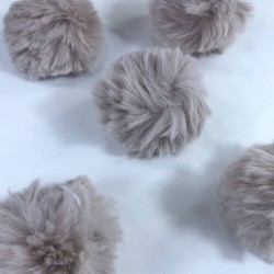 Tavşan Tüyü Peluş Ponpon Çanta Ayakkabı Süsleme Tüyü Pudra 1 Adet-PELPP-1008