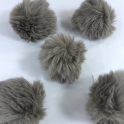 Tavşan Tüyü Peluş Ponpon Çanta Ayakkabı Süsleme Tüyü Vizon 1 Adet-PELPP-1009