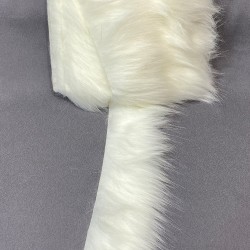 Beyaz Yapay Peluş Şerit Suni Kürk-PELUS-5