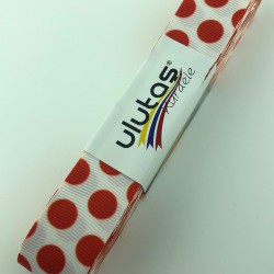 Kırmızı Büyük Puantiyeli Grogren Kurdele-PGK-103