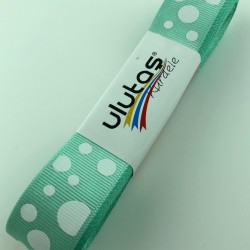 Su Yeşili Küçük Büyük Puantiyeli Grogren Kurdele-PGK-113