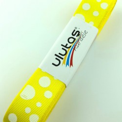 Sarı Küçük Büyük Puantiyeli Grogren Kurdele-PGK-115