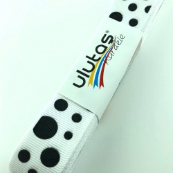 Beyaz Küçük Büyük Puantiyeli Grogren Kurdele-PGK-116