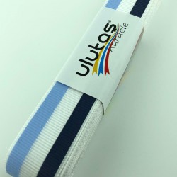 Lacivert Bebe Mavi Çizgi Baskılı Grogren Kurdele-PGK-122 Lacivert Bebe Mavi Çizgi Baskılı Grogren Kurdele-PGK-122