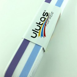 Bebe Mavi Lila Çizgi Baskılı Grogren Kurdele-PGK-124