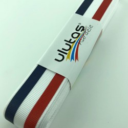 Kırmızı Lacivert Çizgi Baskılı Grogren Kurdele-PGK-134