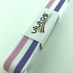 Pembe Lila Çizgi Baskılı Grogren Kurdele-PGK-137