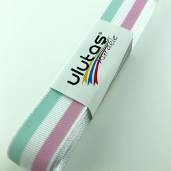 Pembe Su Yeşili Çizgi Baskılı Grogren Kurdele-PGK-138