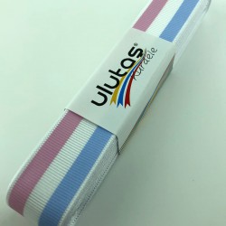 Mavi Pembe Çizgi Baskılı Grogren Kurdele-PGK-140