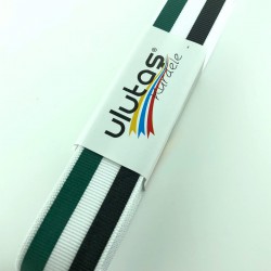 Yeşil Siyah Çizgi Baskılı Grogren Kurdele-PGK-142