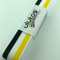 Sarı Siyah Çizgi Baskılı Grogren Kurdele-PGK-143