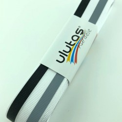 Gri Siyah Çizgi Baskılı Grogren Kurdele-PGK-144