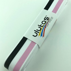 Pembe Siyah Çizgi Baskılı Grogren Kurdele-PGK-145