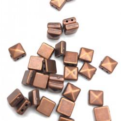 Bakır Renk Kare Plastik Boncuk-PLB-1002