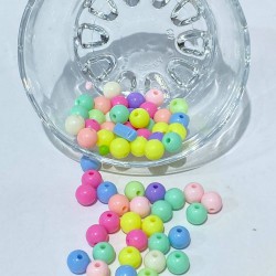 Rengarenk Yuvarlak Plastik Boncuk 1 Paket 20 Gram-PLB-1010