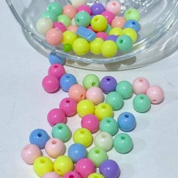 Rengarenk Yuvarlak Plastik Boncuk 1 Paket 20 Gram-PLB-1010