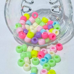 Rengarenk Silindir Plastik Boncuk 1 Paket 20 Gram-PLB-1011