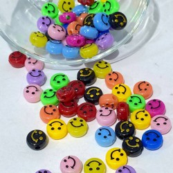 Gülücük Emoji Desenli Plastik Boncuk 1 Paket 20 Gram-PLB-1012