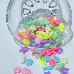 Deniz Figürlü Renkli Plastik Boncuk 1 Paket 20 Gram-PLB-1015