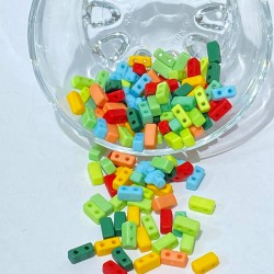 Dikdörtgren Rengarenk Plastik Boncuk 1 Paket 20 Gram-PLB-1017