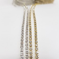 Kristal Sık Taşlı Metal Yuvalı Şerit-PLS-1005