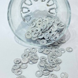 Simli Gümüş Çanta Ve Patik Pulu 10 mm-PP-104