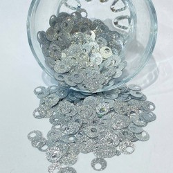 Simli Mat Gümüş Çanta Ve Patik Pulu 10 mm-PP-105