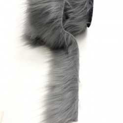 Gri Yapay Kürk Biyeli Şerit 8 cm-PPS-1011