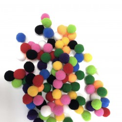 Renkli Küçük Boy Ponpon 1,5 cm 20 adet-PPS-1019