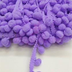 Lila Renk Şerit Ponpon 1,5cm-PPS-1020 Lila Renk Şerit Ponpon 1,5cm-PPS-1020