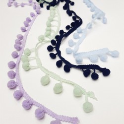 Rengarenk Şerit Ponpon 1,5cm-PPS-1026 Rengarenk Şerit Ponpon 1,5cm-PPS-1026