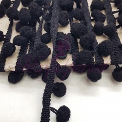 Siyah Şerit Ponpon 1,5cm-PPS-1027