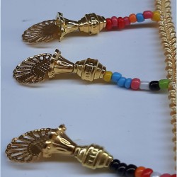 Renkli Metal Boncuklu Saçak Şerit-PPS-1052