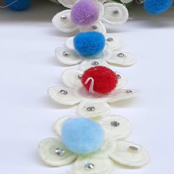 Renkli Papatya Desenli Boncuklu Saçak Şerit-PPS-1054