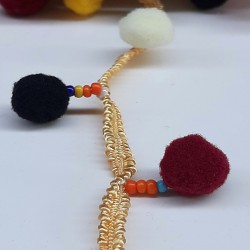 Renkli Büyük Ponponlu Saçak Şerit-PPS-1056