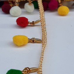 Renkli Badem Ponponlu Saçak Şerit-PPS-1060