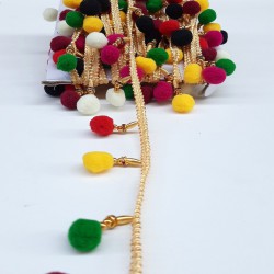 Renkli Badem Ponponlu Saçak Şerit-PPS-1060