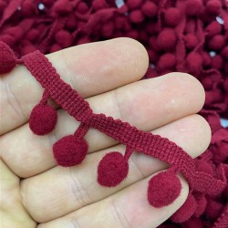Bordo Ponpon Şerit-PPS-1070 Bordo Ponpon Şerit-PPS-1070