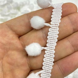 Beyaz Ponpon Şerit-PPS-1082 Beyaz Ponpon Şerit-PPS-1082